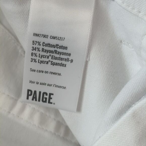 PAIGE Crisp White Mayslie Self-Tie Johger Jeans - Picture 7 of 8